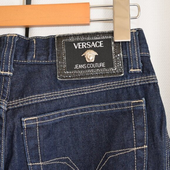 Versace Dark Wash Contrast Stitch Jeans Sz 28 - Picture 9 of 9